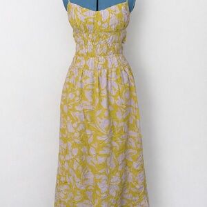 Astr Yellow and Lilac Floral Midi Dress